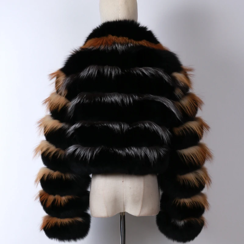 

Real New Arrival Ladies Fox Long Sleeve Women Natural fur Jacket