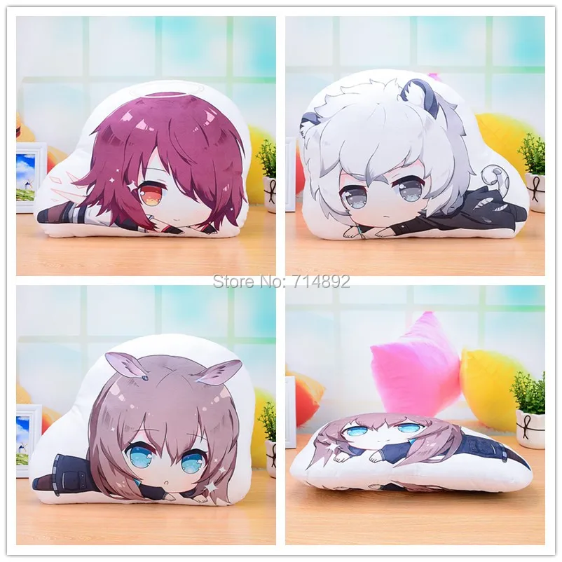 

Arknights figure pillow toy Game Amiya Exusiai SilverAsh stuffed plush doll double sided case cosplay for gift