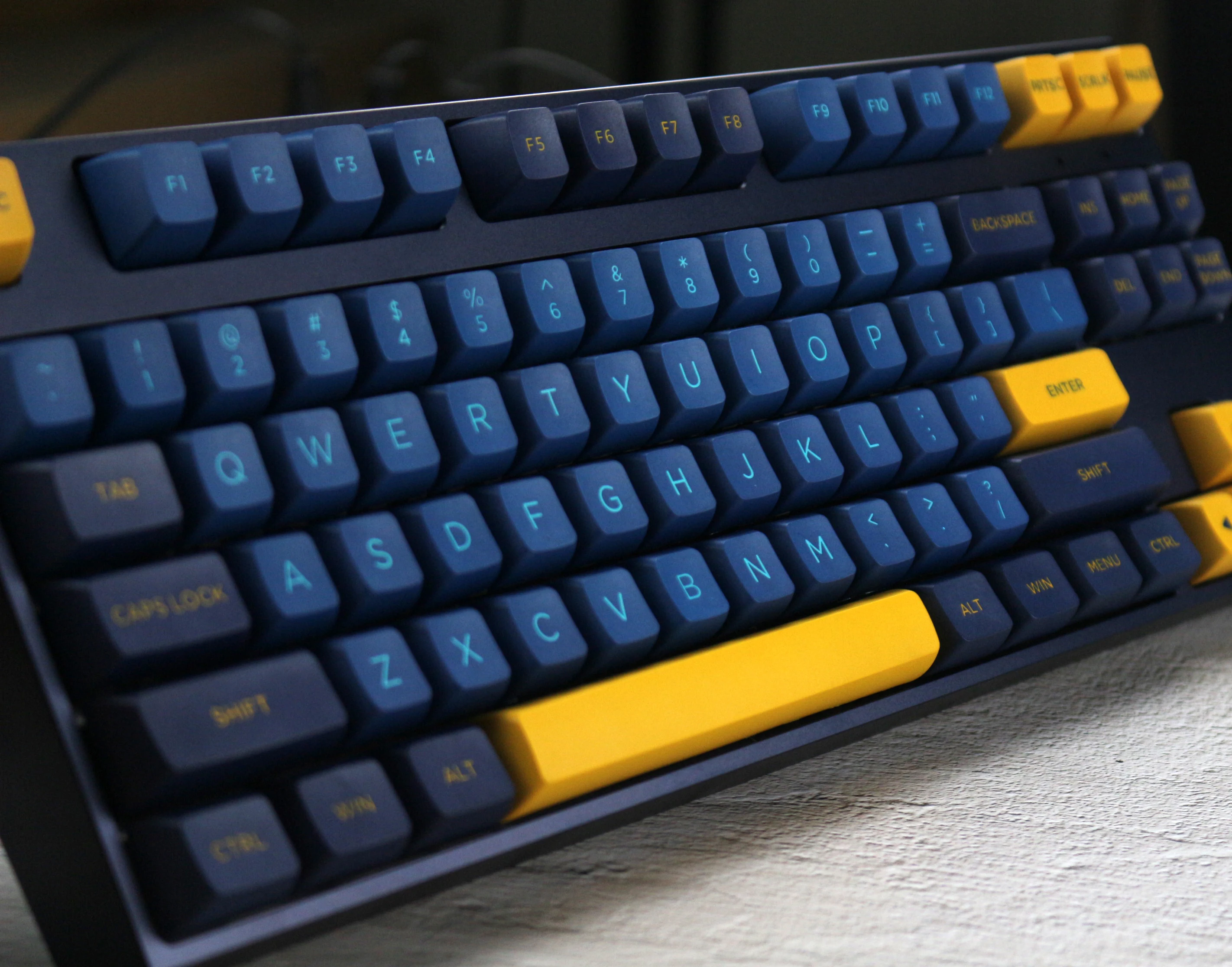 Двусторонняя игровая клавиатура MP Midnight blue & DOLCH 166 клавиш OSA PBT колпачки для ключей