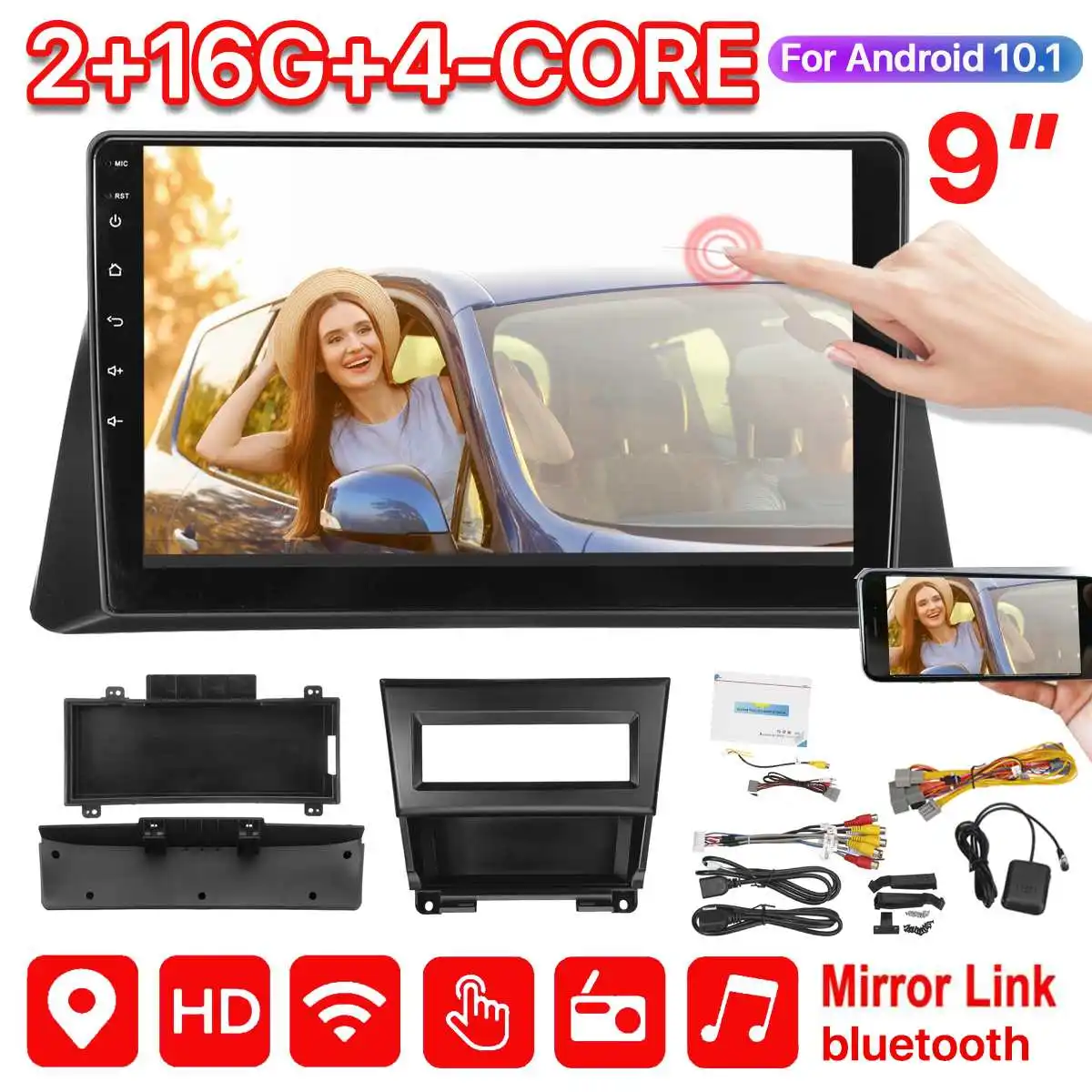 

2 Din Android 10,1 16G Автомобильный мультимедийный плеер, автомобильное радио, автомобильное стерео видео для Honda Accord 8th 2008 2009 2010 2012 2013
