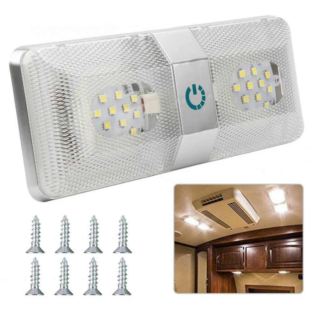 RV Boat Dome Reading Light 48 LED Waterproof Dimming Lamp Interior Lights For Motorhome Rv Camper Caravan DC11-18V 6500k | Автомобили и