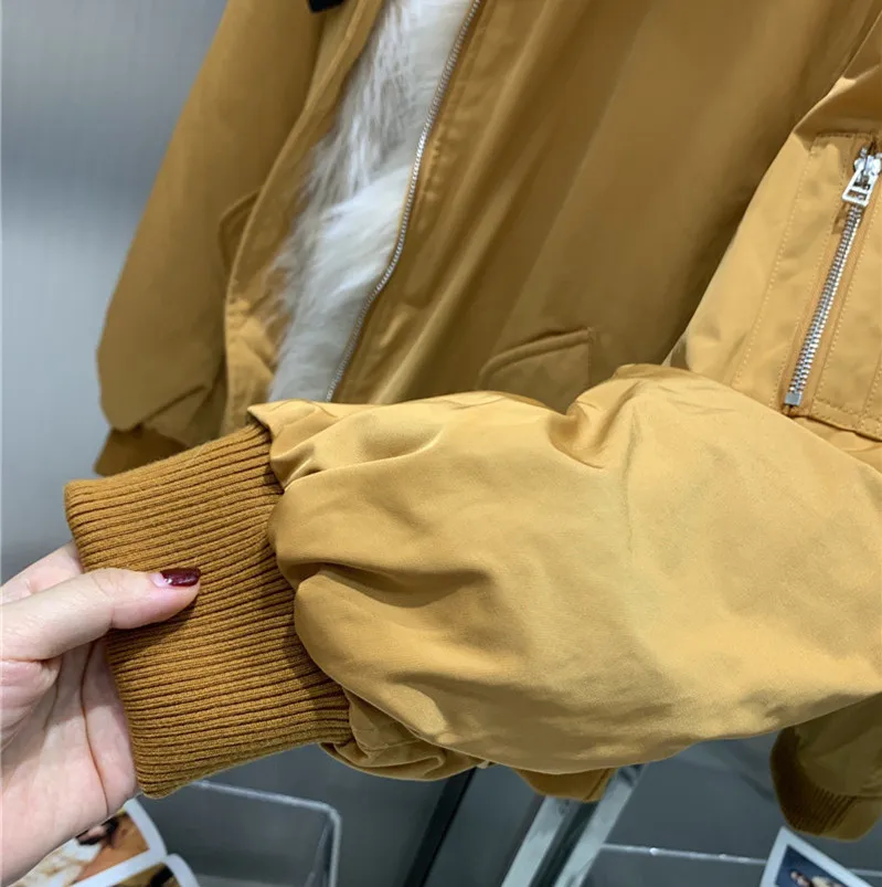 

2021Fashion Rex Rabbit Fur Liner Winter Jacket Women Real Fur Coat Natural Real Fox Fur Collar Loose Parkas Detachable