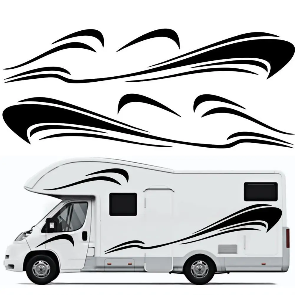 

6Pcs/Set BK Universal Car Body Door Waterproof Stripe Pattern Sticker Decal