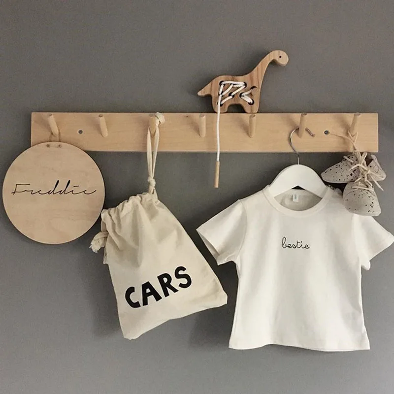 Нордическая декоративная стойка для хранения деревянные крючки креативная