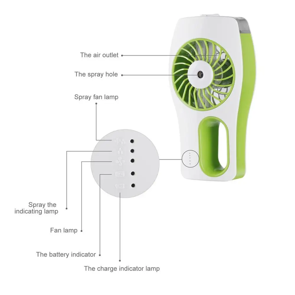 Портативный перезаряжаемый аккумулятор 2000 мА/ч бак для воды 40 мл USB мини