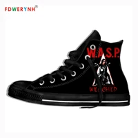 mens casual shoes black w a s p band most influential metal bands of all time cool street breathable brand canvas shoes