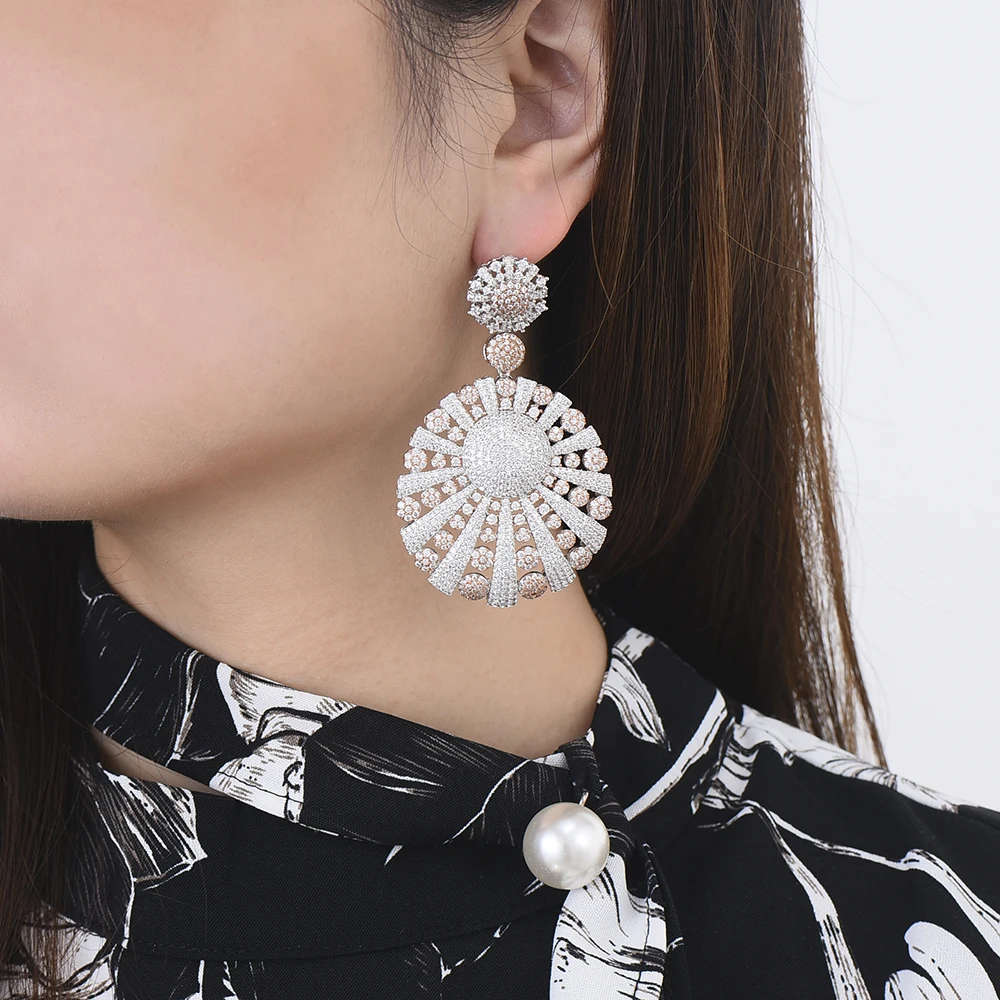 

LARRAURI роскошные женские серьги ручной работы свадебные ювелирные изделия для вечеринок модные ювелирные изделия новый бренд круглые серьги...