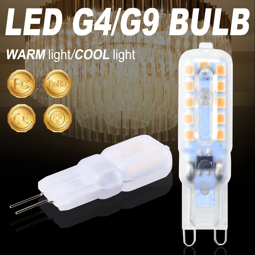 

LED Lamp 3W 5W LED Bulb G9 LED Light Dimmable Ampoule G4 220V Corn Bulb 2835SMD Chandelier Candle Lighting Replace Halogen Lamp