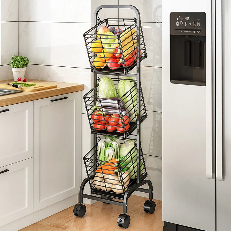 

1 Pcs Kitchen Accessories Vegetable Storage Shelf Multi-layer Movable Basket Sorting Sundries Snack Rack Detachable