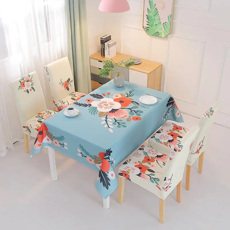 Скатерть с цветами водостойкая безмасляная одноразовая прямоугольная для