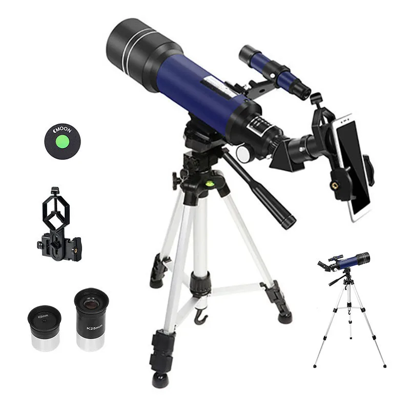 Мощный 70 мм астрономический телескоп со штативом адаптер для телефона Монокуляр