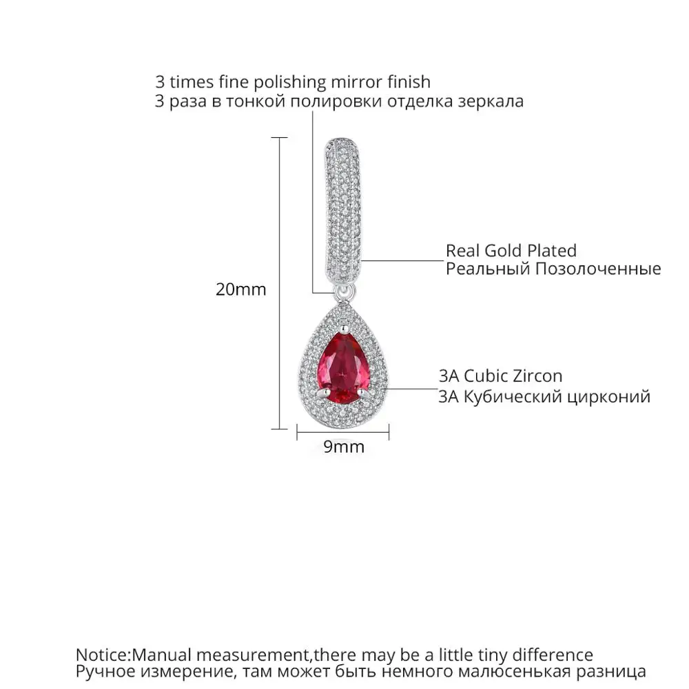 Женские серьги-подвески LUOTEEMI синие красные зеленые элегантные серьги-Крючки в