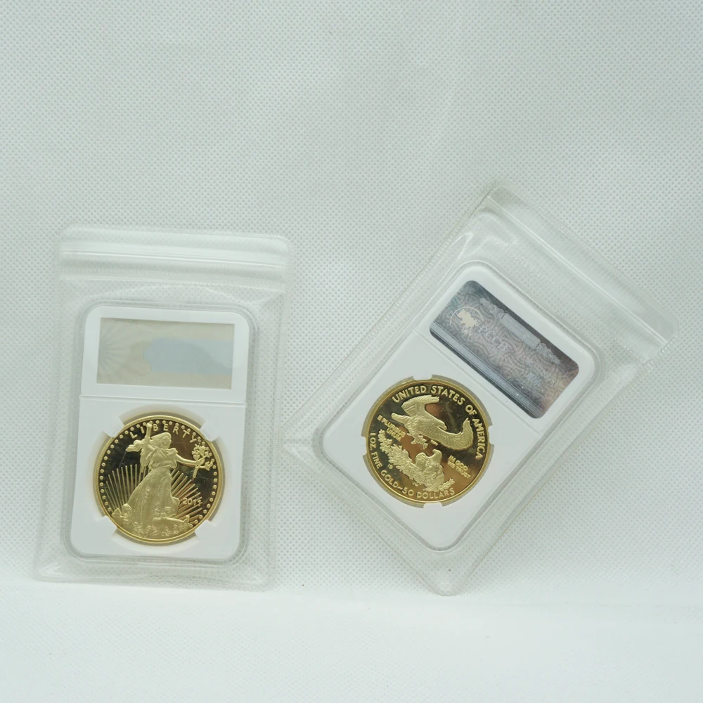with copy non magnetic 1 Oz Gold Plated 2011 American Liberty Eagle Coin Bullion Souvenir With PCCB Case