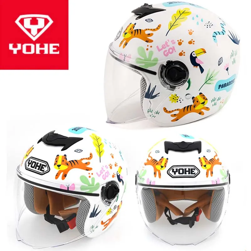Детский шлем YOHE Симпатичные Мультяшные мотоциклетные шлемы на пол лица для