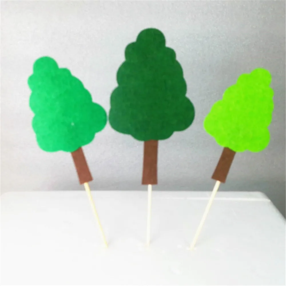 

Woodland Safari Party Green Tree Cake Topper Felt Cake Decoration Birthday Party Kids Baby Shower Party Decoration Supplies