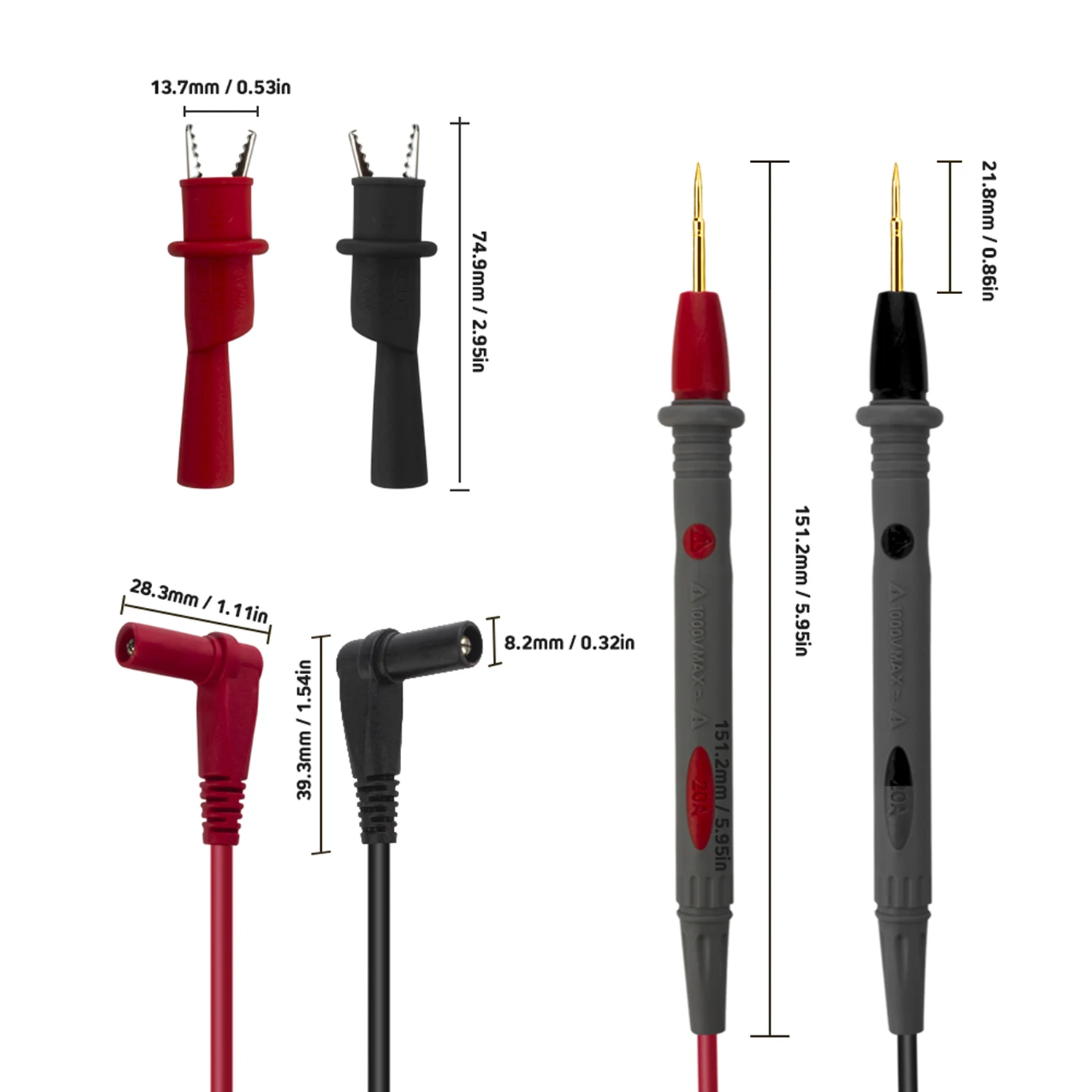 PT1008 20A 1000V Electronic Test Leads Probes Multimeter Gold Plated Super Sharp Tips Silicone Lines | Инструменты