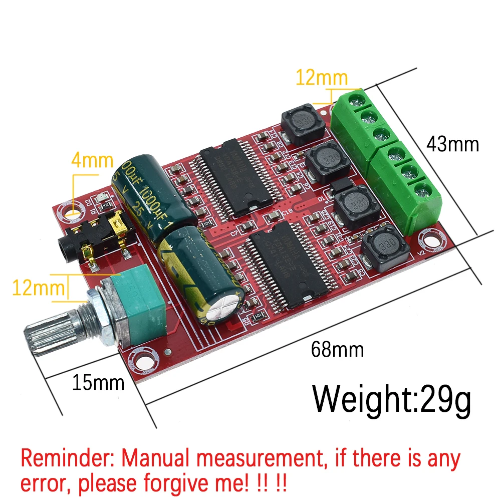 Цифровой усилитель WAVGAT Hi-Fi аудио класса D Плата усилителя для Yamaha 20 Вт x 2 XH-M531 YDA138 1 5