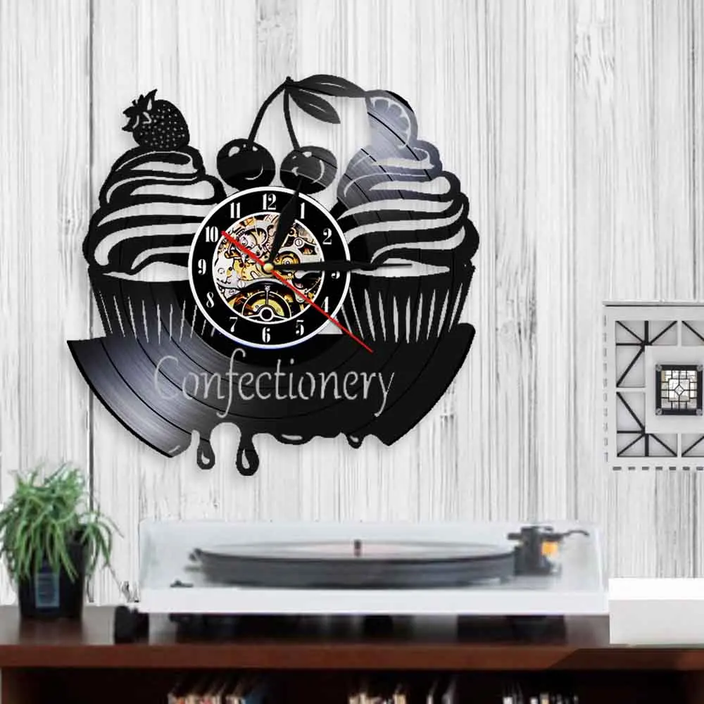 Конфеты десертные настенные часы современный дизайн 3D виниловые на кухню