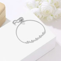 korean fashion a row of little swan shape pull bracelet bracelet for women micro inlaid cubic zircom adjustable chain jewelry
