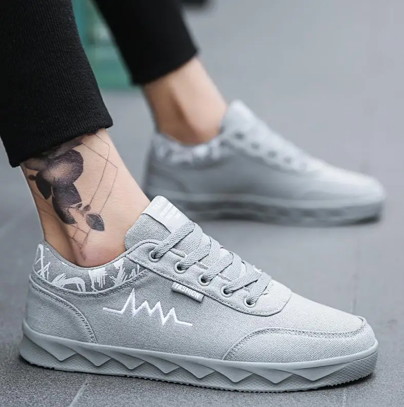 

2021 New Men Casual Shoes Fashion Breathable Lace-up Flats Men's Shoes
