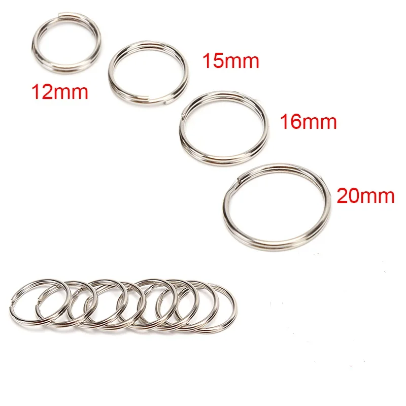

100 Pcs Polished Silver Color Keyring Keychain Split Key Rings Link Circle Women Men DIY Key Chains Accessories