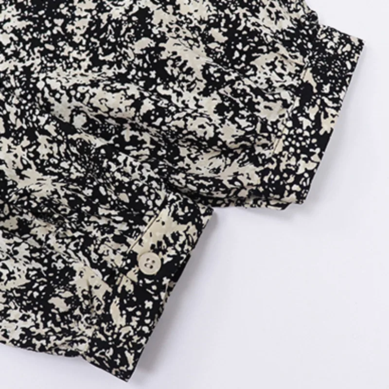 

Vintage Print Women Long Chiffon Dress Spring 2021 Korean Chic A-line Boho Robes V-neck Lace Up Empire Design Vestidos De Mujer