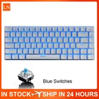 Игровая клавиатура Ak33, механическая Проводная клавиатура с подсветкой 82 клавиши, синий и черный цвета, для ПК, ноутбука, игр