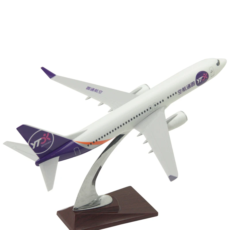 

Модель самолета B737 из смолы, 32 см, модель самолета Боинг 737-800 авиакомпании Yuantong, модель грузового самолета, подарок, украшение авиации, колле...