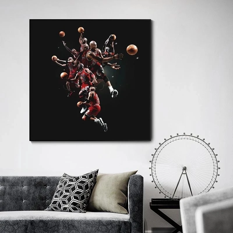 

Art Painting Trapeze Michael Jordan Sports Star Canvas Painting Posters and Prints Family Living Room Decoration Painting