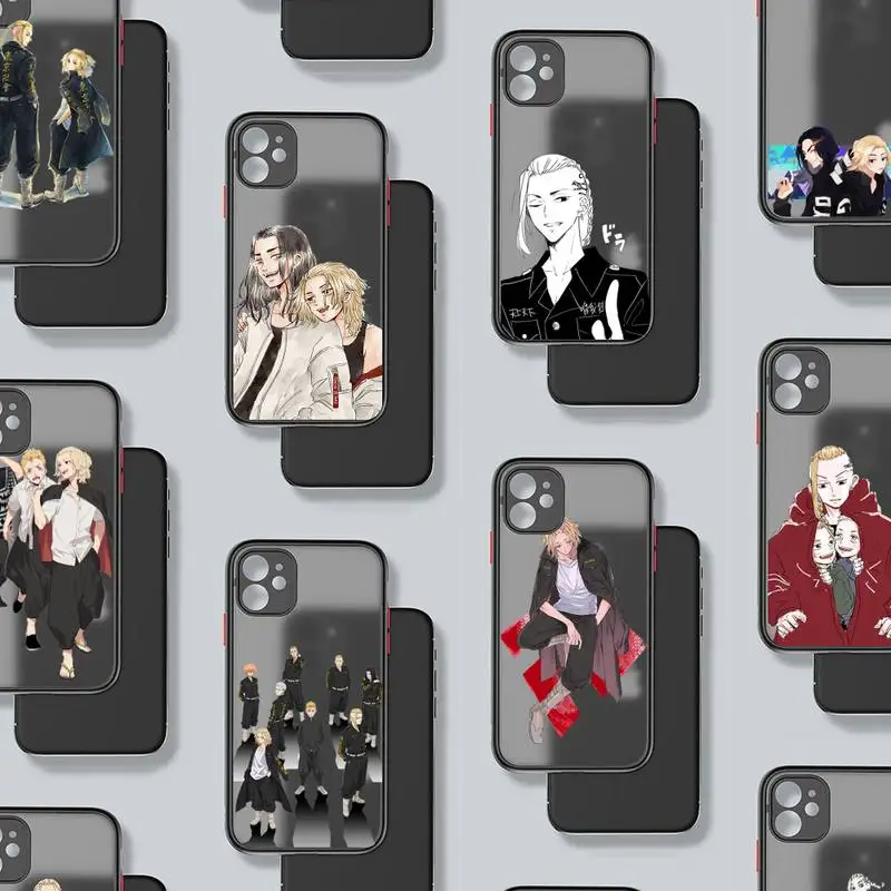 

Anime Tokyo Revengers Anime Phone Case Matte Transparent for iPhone 7 8 11 12 s mini pro X XS XR MAX Plus mobile bags