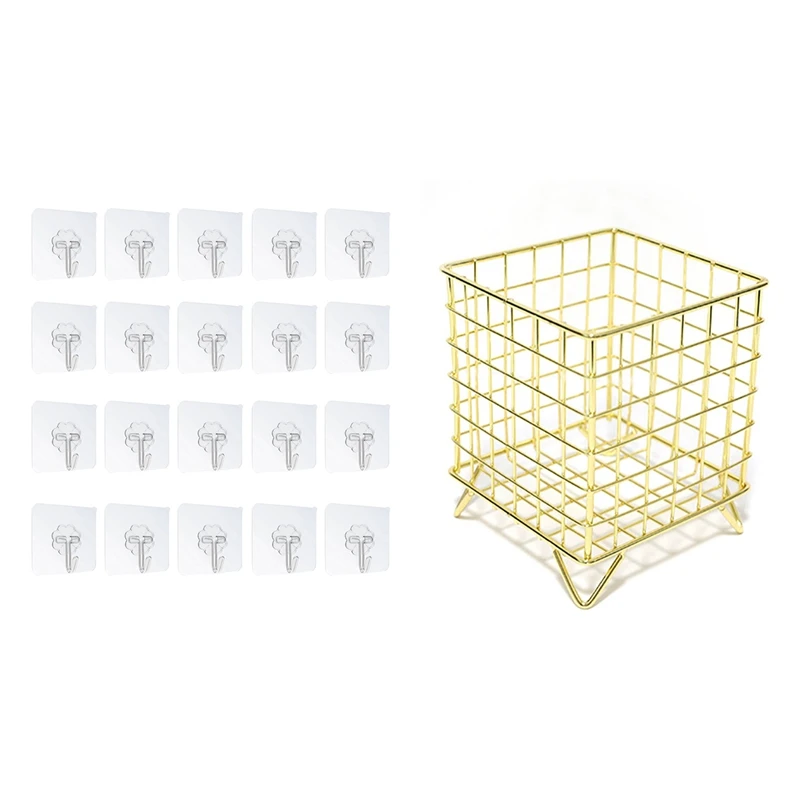 

20 шт Водонепроницаемый самоклеющийся крючок настенный крюк и 1x Кофе капсулы держатель железная корзина для хранения с фильтром для кофемаш...