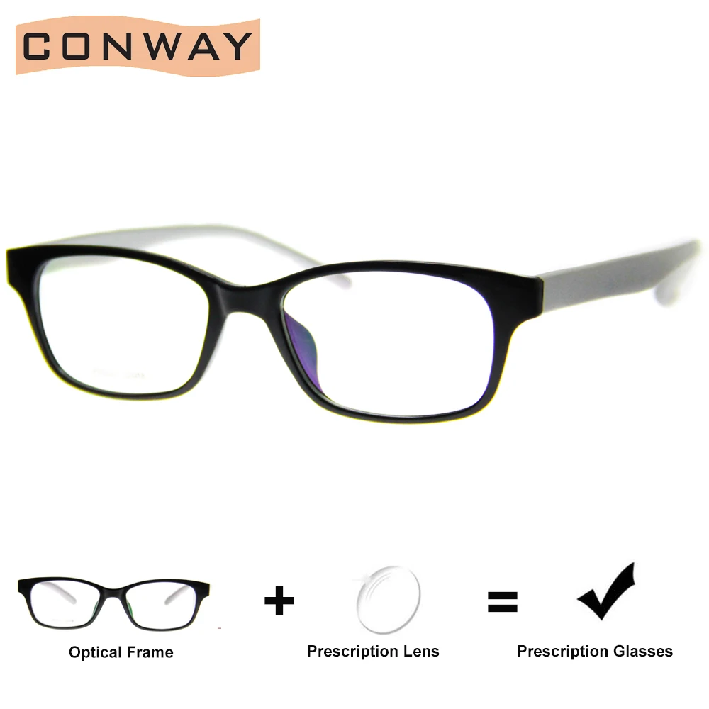

CONWAY Unbreakable TR90 Customized Optical Glasses Prescription Lens Myopia Reading Blue Block Sun Photochromic Ultra Flexible