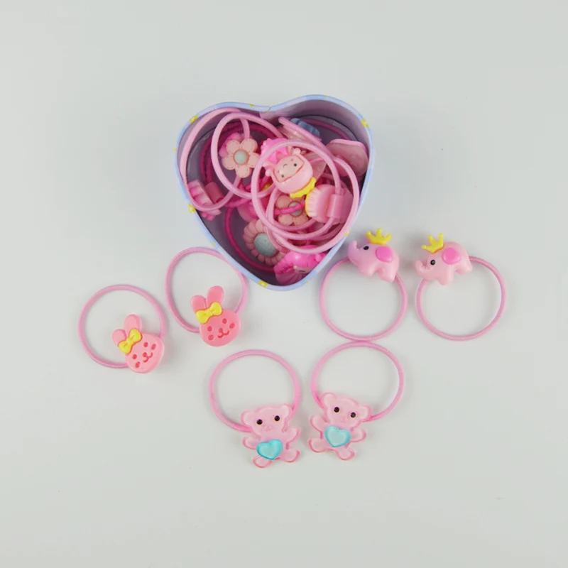 Mixed Styles 20 Pcs/Lot New Gift Box Packed Girls Cute Cartoon Elastic Hair Band Headwear Scrunchies Rubber Bands Accessory | Детская