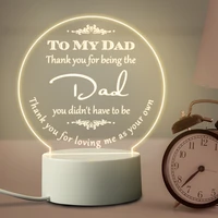 dads gift led acrylic warm base night light fathers day present engraved bedside sleeping atmosphere lamp homeparty decor