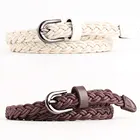 Тонкий узкий плетеный ремень 2020, модная винтажная Женская плетеная коса ярких цветов из пеньковой веревки для женщин, элегантное модельное платье