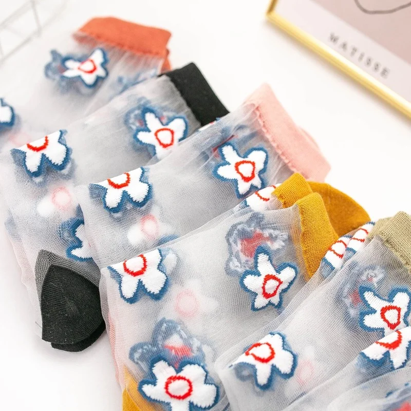 

Мультяшные женские носки с цветами хлопковые носки для женщин красочные стильные женские высокие стандартные милые женские модные носки н...