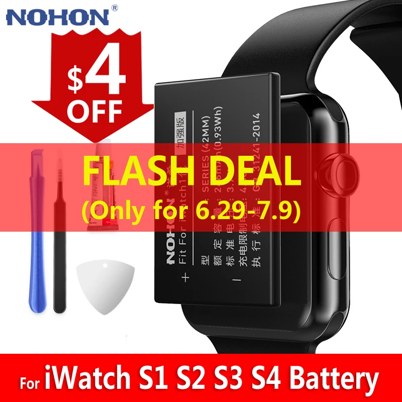 Аккумулятор NOHON A1579 A1578 для Apple Watch 1 2 3 4 44 мм 42 сменная батарея iWatch S1 S2 S3 GPS LTE S4 38 40