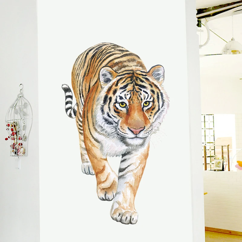 

2022 New Year Tiger Decorative Wallpaper Removable Waterproof Animal Tiger Wall Murals New Home Wall Sticker Decorations