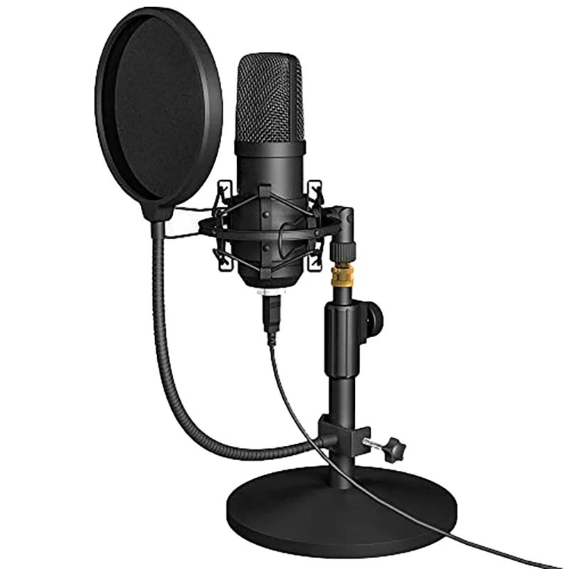 

USB Microphone Kit 192/24Bit BM800 Condenser Podcast Streaming Cardioid Mic for Computer YouTube Gaming Recording