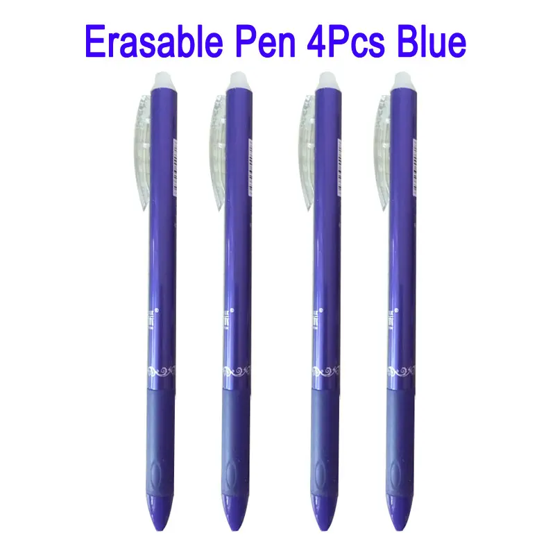 4 шт./компл. 0 5 мм со стирающимися чернилами гелевая ручка выдвижной Кнопка Slide