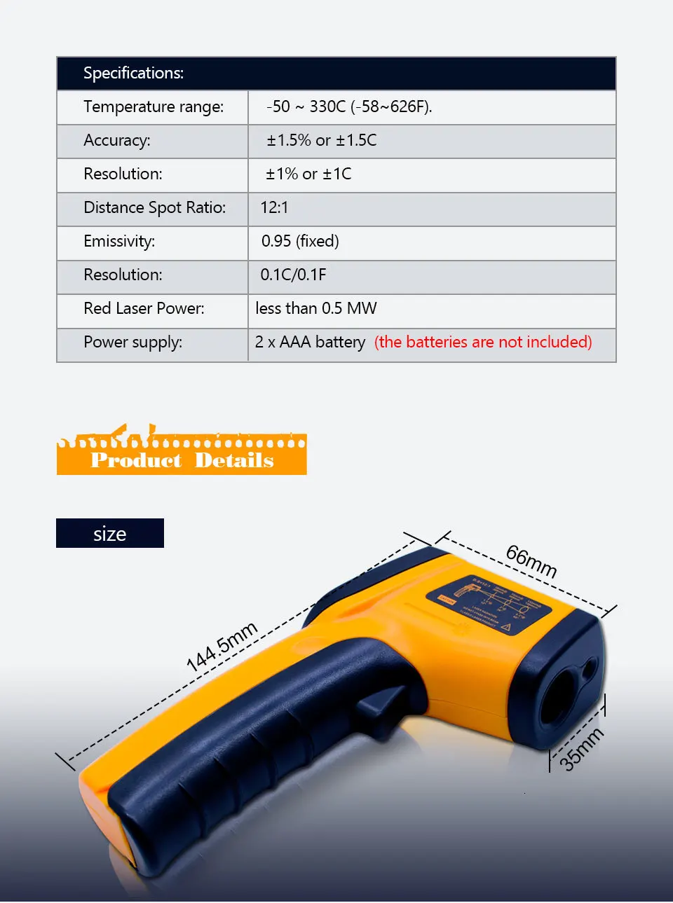 BENETECH цифровой lcd Бесконтактный температурный пистолет GM320 лазерный ИК инфракрасный термометр точечный-50~ 380 градусов