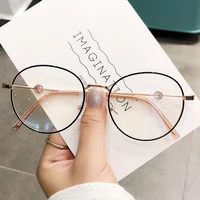 2021 new moon anti blue glasses fashion student myopia finished glasses round frame trimming woman lightweight anteojos miopes
