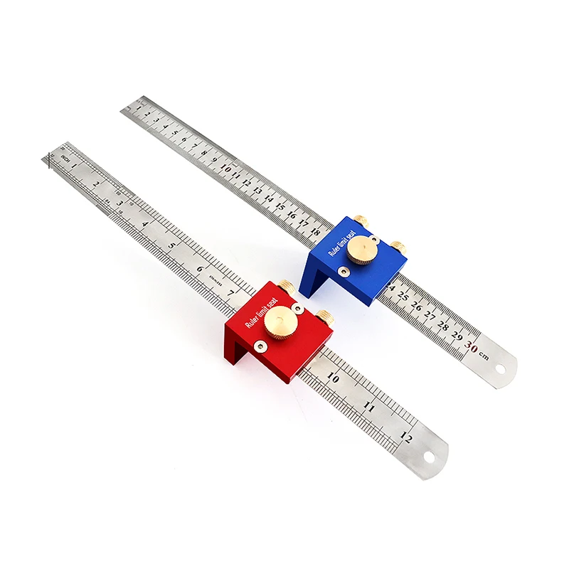 

30cm/12 Inch Scribing Ruler 90 Degrees Scale Ruler Measuring Marking Gauge Woodworking Right Angle Ruler Carpenter DIY Tools