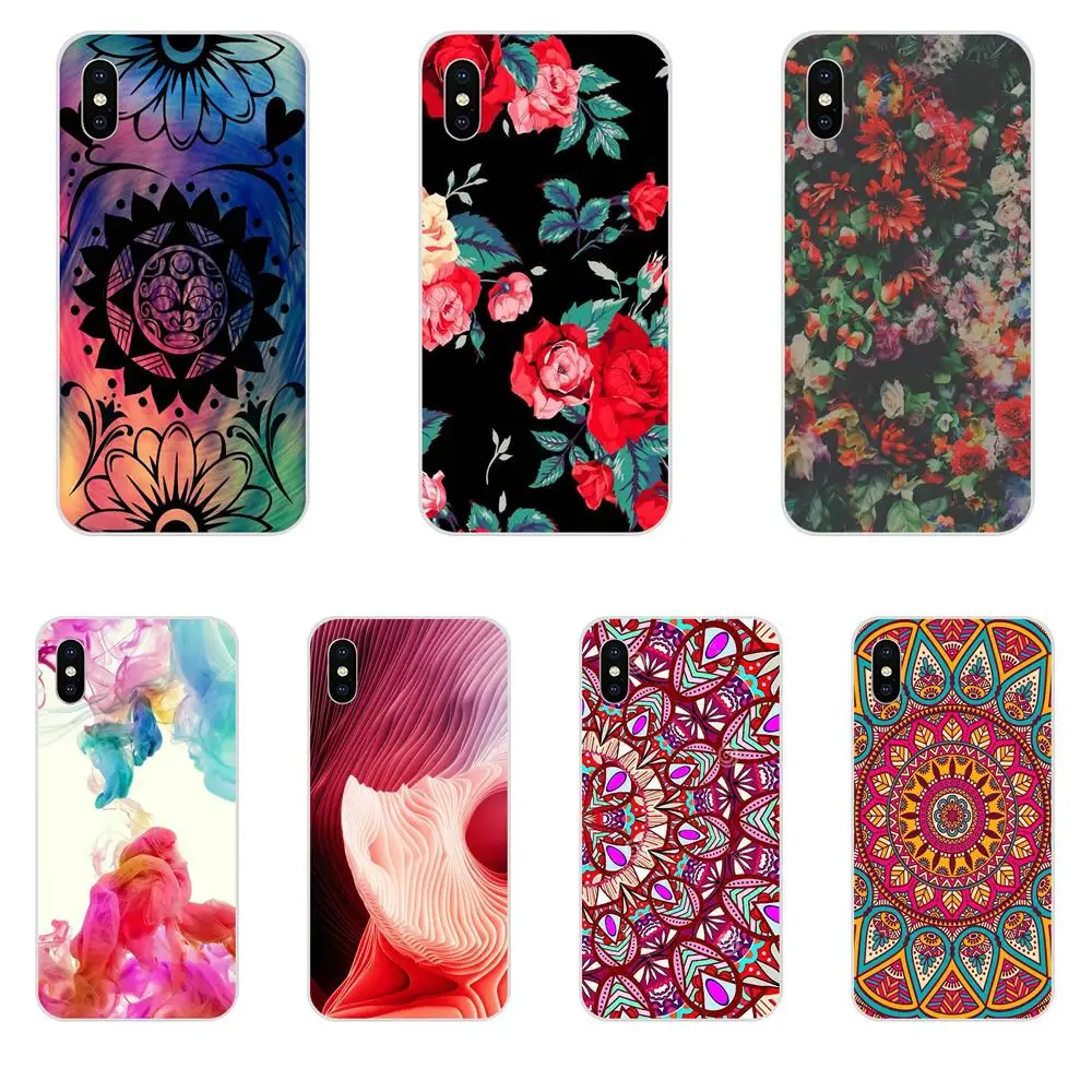 Красный Цветочный абстрактный Мандала ТПУ кожа Paintin для Xiaomi Redmi Mi 4 7A 9T K20 CC9 CC9e Note 7 9