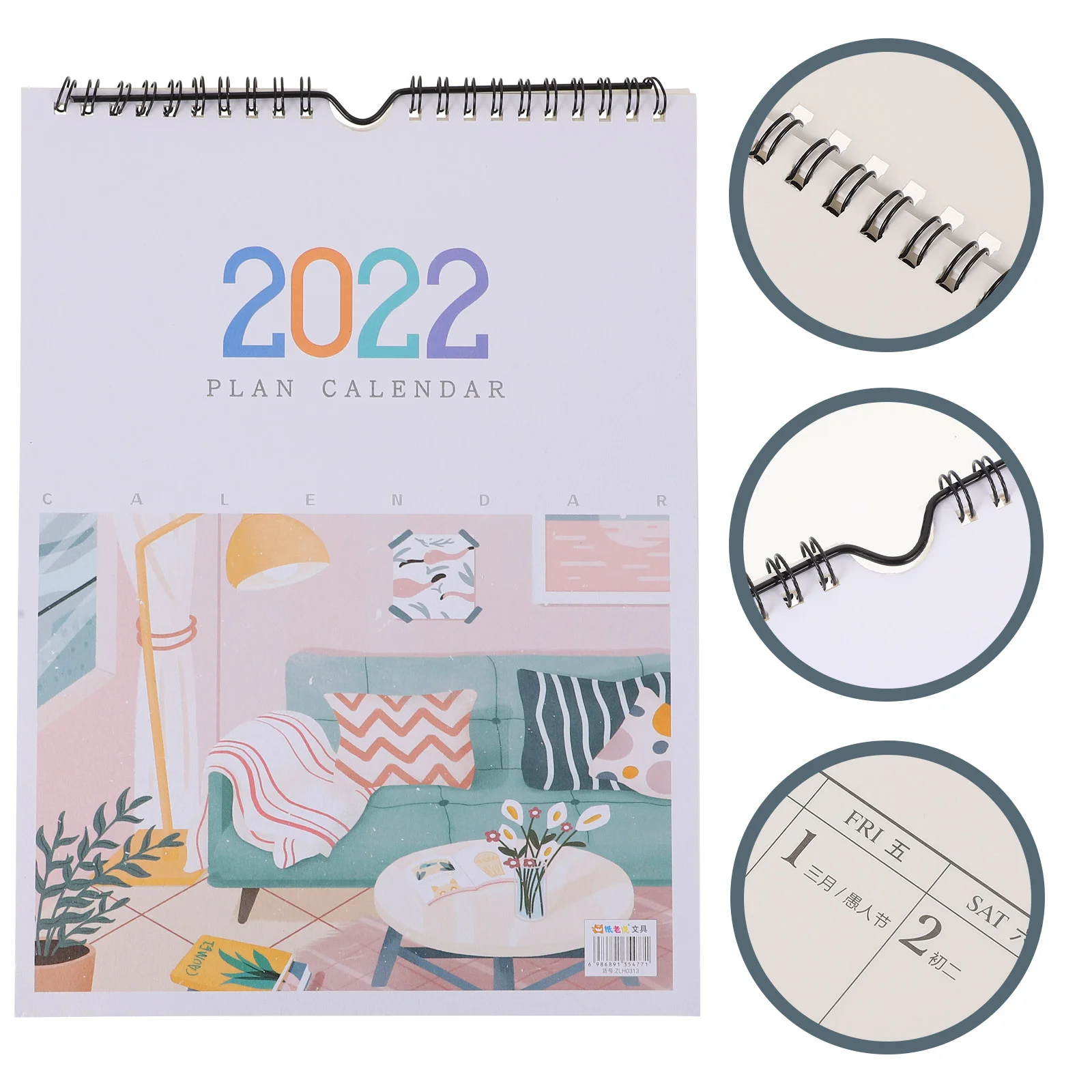 

1 шт. 2022 подвесной календарь, ежемесячный календарь, настенный планировщик расписания (разные цвета)
