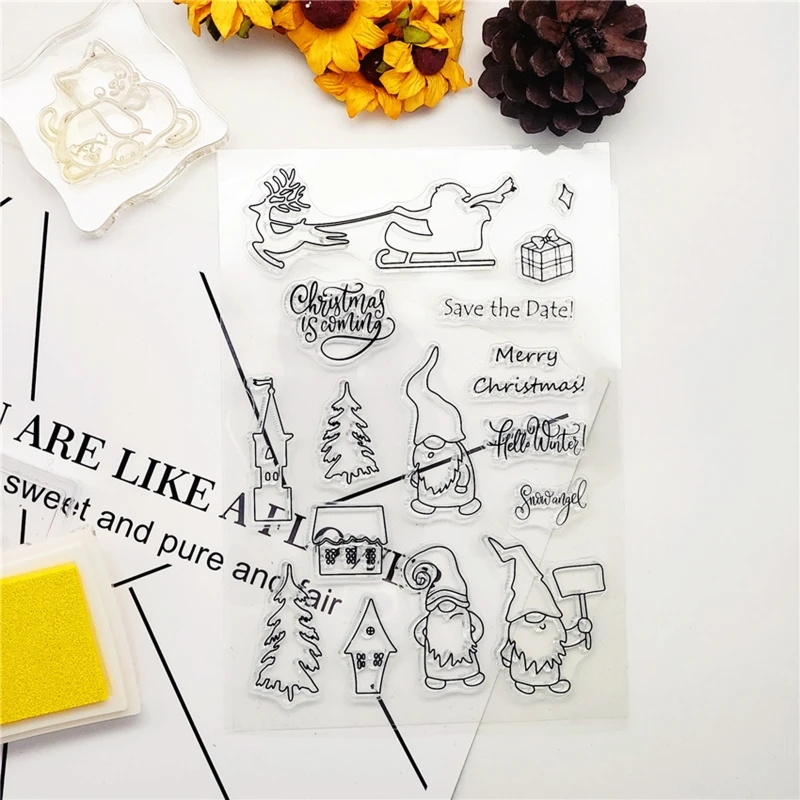 

Christmas Gnome Silicone Clear Seal Stamp DIY Scrapbooking Embossing Photo Album