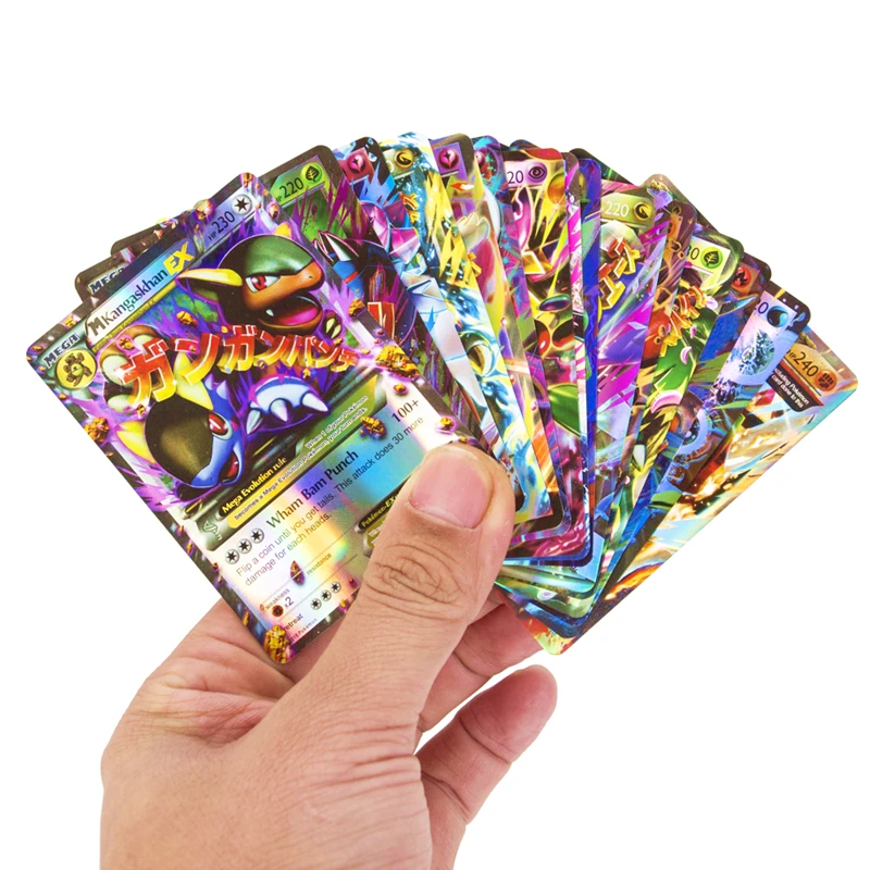 Juego de Pokemon-juguetes de tarjetas MEGA EX versi&oacute;n en ingl&eacute;s, batalla brillante No repetida, carta de colecci&oacute;n, juguetes para ni&ntilde;os, regalos-4