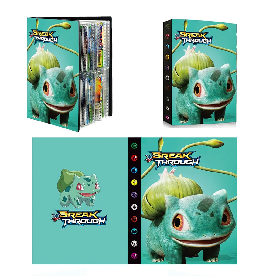 

240Pcs Cartoon Anime Card Collectors Pokemon Game Cards Album Book Holder Loaded List Capacity Binder Folder Toys for Children