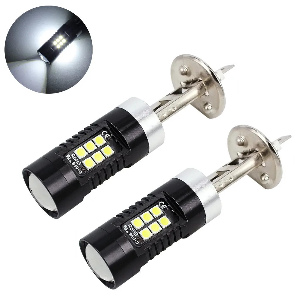 2 шт. h1 светодиодный 6500K белый H1 21SMD 3030 противотуманный автомобильный Светильник