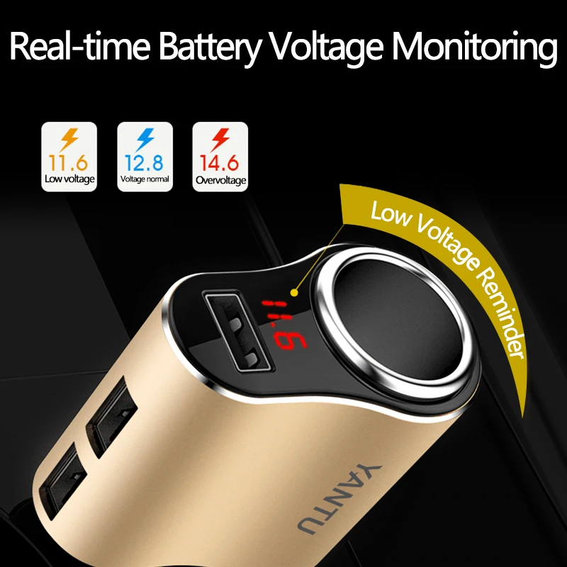 3 Порты USB адаптер для быстрого автомобильного Зарядное устройство мобильный